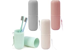 Szczoteczka do zębów Pokrywa Forreen 4-częściowy przenośny uchwyt na szczoteczkę do zębów, uchwyt do szczoteczki do zębów, organizator z wiszącą liną, do użytku na świeżym powietrzu, w podróży