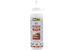 Wolfix Wood Glue Waterproof PVAc Glue - Super Glue Extra Strong for D3 PVA 500 ml - Quick Drying Wood Filler White Inside - Mounting Adhesive, Craft Glue and Liquid Glue for All Wood Types
