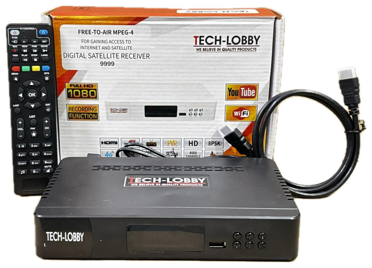 Tech-lobby New 2025 MPEG-4 Set Top Box HD Free Dish Review with Wi-Fi