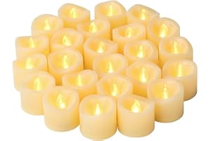 CANDLE IDEA Juego de 24 velas votivas LED sin llama parpadeantes, funcionan con pilas, velas de té falsas eléctricas realistas para exteriores, para decoración de bodas, decoraciones de fiestas (pilas incluidas)
