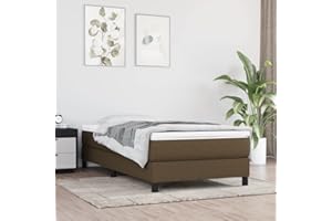 ‎VIDAXL vidaXL Łóżko kontynentalne, ciemnobrązowe, obite tkaniną, 80x200 cm, łóżko, rama łóżka, mebel do sypialni, łóżka, ramy łóżek, meble do sypialni