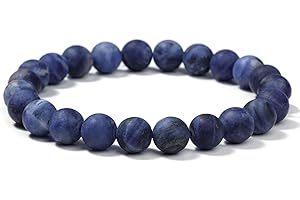 Landorilo Bracelet Femme Pierre Naturelle Lithotherapie Fait Main de 8 mm, Bracelets Élastique de Yoga en Pierres Semi Précieuse, Cadeaux de Bijoux Créatifs