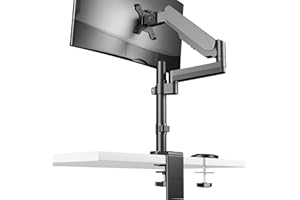 WALI Braccio Monitor Singolo Schermo17-32” Staffa Monitor Scrivania - Molla a Gas Completamente Regolabile - VESA 75/100mm Capacità di Peso 8kg (GSDM001)