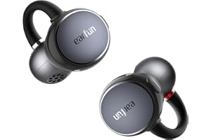 EarFun Clip Open Ear Headphones, Clip on Earphones Wireless Bluetooth 6.0 Headphones, Adaptive Comfort with Secure Fit, LDAC, 2 Mics AI ENC Call, Hi-Res Audio, 40H Playtime, IP55