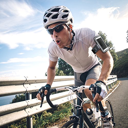 AUKEY Sportarmband Hülle für iPhone 6 Plus oder bis zu 5.5 Zoll Smartphone Fitness Armband Schweißbeständig  Anti-Rutsch geeignet für Laufen , Wandern , Rad Fahren , Reiten Schwarz - 8