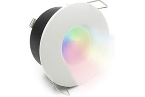 PLANETITALY Foco empotrable IP65 LED cromoterapia cabina ducha baño foco RGB 5 W 12 V alimentador