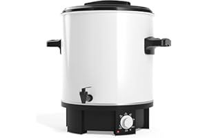 ‎Tim Home Einkochautomat, 1800 Watt mit Zapfhahn – Vielseitiger Kochtopf als Einkochtopf, Dampfkochtopf & Glühweinkocher – Emailliert, Multifunktional, Temperatureinstellung, 27 Liter