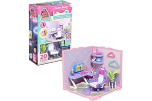 Goliath Suite Spaces - Game Room Set | Your Room, Your Rules! Contains 20 Gaming Themed Accessories | Modular Dolls House Rooms with Customizable Furniture & Decor | For Ages 6+