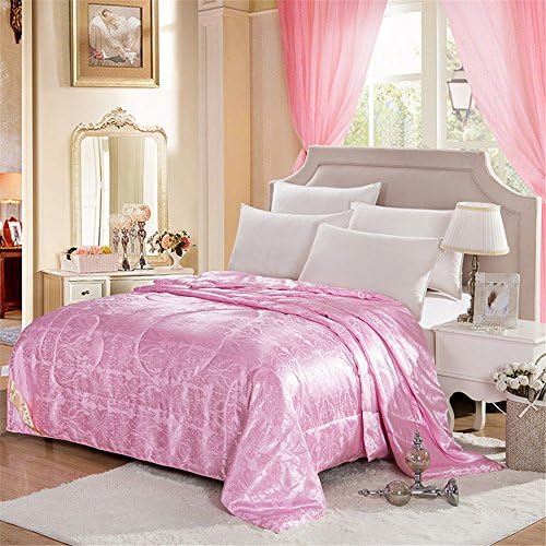 RFVBNM Silk Summer Quilt Air Condition Blanket Satin Jacquard Large Size Adult Comforter Bed Cover Home Use,220*240cm