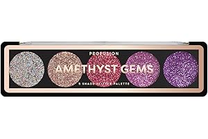 Profusion Cosmetics 5 Shade Gems Glitter Palette, Unleash Your Inner Sparkle with Vibrant Pressed Glitters and Gems for Effortless Glam, Raise Your Look with Richly Pigments