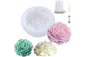 HYSINSE Stampo per candela in silicone 3D fai da te, stampi per saponetta, in silicone, stampo per candele, a forma di fiore, rosa, stampo in silicone, stampi per candele profumate, saponi, luce