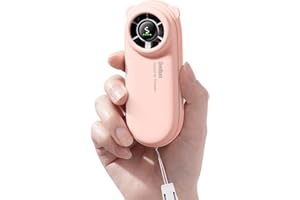 Diveblues Mini Ventilador de Mano Portátil Turbo, Hasta 16 Horas de Batería, Recargable USB 4000mAh, 5 Velocidades Ajustables, Ventilador de Bolsillo para Viajes, Exterior, Conciertos y Dar Regalos
