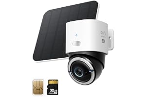 eufy övervakningskamera med Wi-Fi, 4K UHD panorering/tiltfunktion, trådlös, solcellsdriven med solpanel, AI-baserad pe