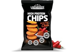 ‎LAYENBERGER Layenberger High Protein Chips - viel Eiweiß, wenig Zucker, nicht frittiert, Single Pack (1x 75 g) - Hot & Sweet Chili