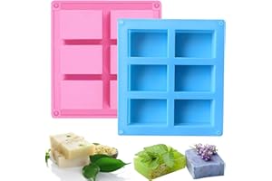 ‎SEASBOES Seifenformen Silikon, 2 Stück Silikonform Seife, Silikonform Rechteckig, Seifen Formen zum Gießen, Sseife Selber Machen Weihnachten, DIY Silikon Form für Hausgemachte Handwerk Seifenherstellung