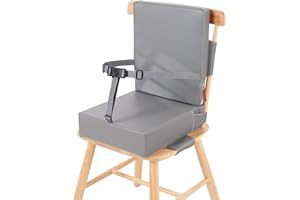 FUGUIB Silla elevadora de asiento para niños, silla elevadora de asiento para niños, color gris, cinturón de seguridad ajustable, adecuado para niños de 3 a 12 años (gris-01)