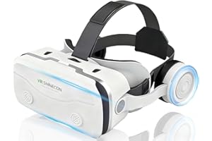VR SHYIEON VR Brille für Handy, HD Anti-Blaulicht Virtual Reality Headset, 3D Brille kompatibel mit iPhone/Android, 4,7-7,2 Zoll (White)
