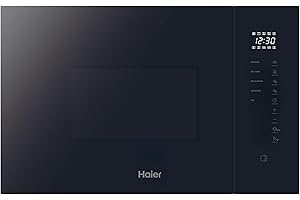 Haier Series 2&4 H38FMWID4ID27N​ Microondas Integrable con Grill, 8 Niveles Potencia, 6 Funciones, Interfaz táctil, Boton de Apertura de Puerta (no táctil), 8 Automenús, Bloqueo seguridad, Negro