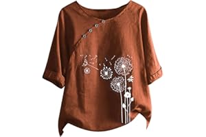 MJGkhiy Magliette Lino Donna Manica Corta Casual Tee Ampia Blusa Basic Tee Tops Blus Blusa Curvy Cotone Estiva Sciolto Maglietta Taglie Forti Maglie Donna Estive Curvy