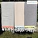 Produktbild Serengeti Hamamtuch - Beige/Limpet Shell Blue - 100% Baumwolle – Prewashed – super sanft – direkte Nutzung – Hamamtuch – Badetuch – Handtuch Backpacker – Strandtuch – Saunatuch – Babytuch – Turkish Towel – Pestemal – Fouta (Beige/Sky Bleu)