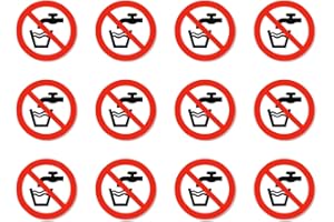 HAVATI Pas d'eau potable : P005 – DIN EN ISO 7010 / ASR A1.3 – Autocollants : Ø 2,5 cm, lot de 12