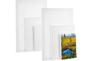 JJWUYUE 6 tele piccole da dipingere, 10 x 15 cm, 15 x 20 cm, 20 x 30 cm, in cotone, tela bianca, tele per colori acrilici, acquerelli, guazzi, hobbisti e artisti