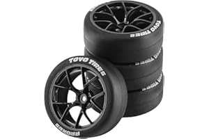 F Fityle Jeu de Jantes et pneus en Caoutchouc pour Voiture RC, 4 pièces, résistant à l'usure, moyeu de 12mm, Remplacement Durable pour XV01 1/10 RC Rally, Noir