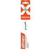 Elmex InterX Protection Cavities, Medium Toothbrush, 1 pc | Medium Manual Toothbrush, X-Filaments for Deep Cleaning, Compact