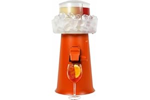 Sprizzer - Aperol Spritz Maschine für Spritz, Dispenser und Mischer mit Eisbehälter für Aperitif, Manuelle Abgabe ohne Elektrizität oder Batterien, Einfach zu Bedienen, Orange, Made in Italy