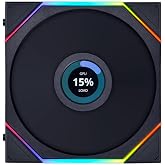 Lian Li Uni Fan TL LCD Serisi Fan, Tekli Paket, Standart Bı&ccedil;ak, Papatya Zinciri, Fluid Dynamic Bearing, 140 mm, Siyah