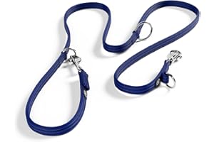 BullyBillows Double Ended Training Dog Lead | Multi-Functional Training Dog Lead | Medium Or Long Length For Obedience Training Or Distance Work | Blue