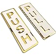 Paynads Push Pull Golden White Glass Door Acrylic Signage Sticker, Self-Adhesive Door Sign Sticker for Office, Stores, Cafe, Hotel, Restaurant, Business & Shop - 5.9 Inch x 2 Inch (Acrylic)