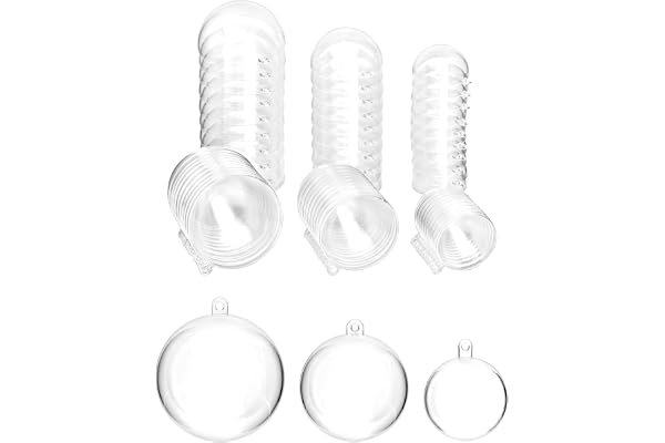 QWORK Transparenta plastkulor, Ø 4–6 cm, julgranskulor att fylla