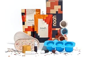 NOAH'S BOX noah Jesmonite & Terrazzo Craft Kit - Complete DIY Set - Casting Kit for Beginners - Great Gift Idea (Candle Tea Lights & Tray Moulds / Neutral Colours)