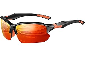suoso Cycling Glasses Mens Womens-Sports Sunglasses-Mtb Glasses-Running Glasses-Bike Glasses-Polarised Sunglasses Men-Black Glasses For Outdoor