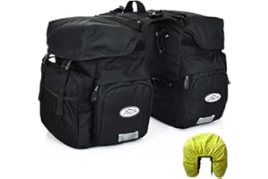 ZTZ Sacoche Siège de Vélo, Toile Cyclisme Vélo Vélo Sacoche Arrière Sacoche Porte-Bagage, Étanche, Enroulable, Noir