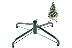 Bubuny Soporte Plegable para árbol de Navidad de 40 cm, Soporte de Metal para Navidad, con Patas de Goma, Tornillos Grandes, Estable para Exterior e Interior, decoración de Navidad
