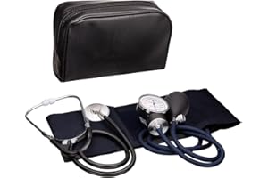 Manual Blood Pressure Cuff by Double love – Professional Aneroid Sphygmomanometer with Carrying Case – Adult Sized Cuff(5.3"-20.8") – Bp Monitor Set with Stethoscope (Black)