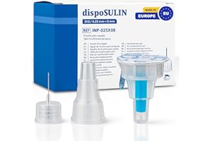 D.VARA Sterile Einweg-Nadeln 31G (0,25 mm x 8 mm) - 100 Stück Mit Schutzfolie Für Labor, Industrie, Kosmetik, Lebensmittelherstellung, Epoxidharz, Parfüm, Schmierstoffe, Dichtstoffe