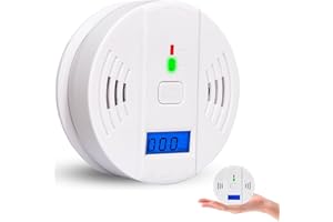 ZITUSO Carbon Monoxide Alarm,CO Alarm Detector Replaceable Batteries with LCD Digital Display and Sound Alarm for Home,Comply with EN50291 Standard(Battery not Included)