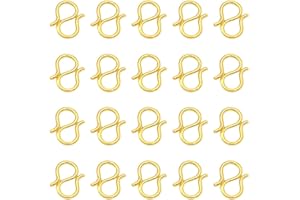 VEOIRXU 20 Piezas Enganches para pulseras Cierre Collar Dorado Chapado en 18K Oro Real Cierres de Gancho en S Conector Cierre Accesorio para Pulseras Colgante Collar DIY Fabricación Accesorio (Oro)