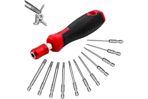 YUYUEDA 12 Pcs Torx Head Screwdriver Bit set Tamper-Proof Torx Bit Star Screwdriver Set for Car Fixings Impact Drill T6-T40
