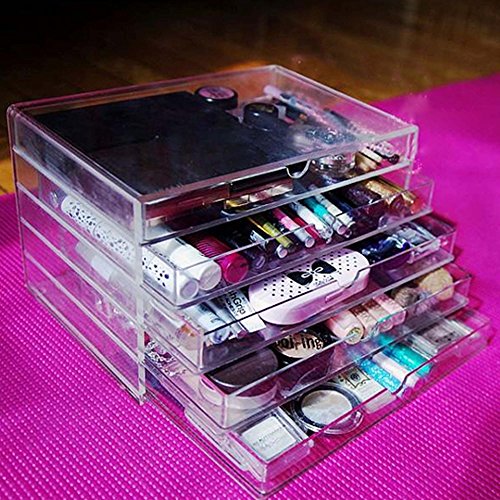 Homdox Acryl Kosmetikorganizer Transparent Make-up Kosmetik Schmuck Organizer Kosmetikschrank Aufbewahrung - 3