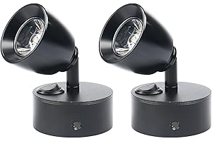 CONBLOM Luces LED de 12 V 3 W, lámpara de lectura interior para caravana, 2 focos de lectura giratorios ajustables para lámpara de noche, luz blanca cálida de 6000 K, adecuada para RV, caravana, barco, yate