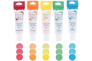 Colour Splash Food Colouring Gels, Rainbow Brights 5 Pack, Highly Concentrated Gels, Easy to Use Squeezy Tubes, Transform Plain Cakes Into Bright, Eye-Catching Creations - Mulitpack