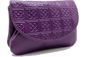 Lugupell Monedero para Mujer, Hecho a Mano en España, Piel de máxima Calidad Muy Suave al Tacto, Pequeño y en Formato Corto, Cartera para Mujer. Panot Color Morado