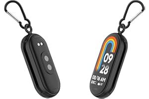 CZhkg Smycz z karabińczykiem do Xiaomi Mi Band 8, 2 złącza pasków, wisiorek ze stali nierdzewnej, naszyjnik, pasek, metalowe ogniwo, złącze do zegarka Xiaomi Band 8