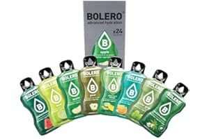Bolero GREEN FUSION MIX 24x3g | Poudre à jus sans sucre, édulcorée avec stévia + vitamine C | convient aux enfants, aux sportifs et aux diabétiques | sans gluten et adapté aux végétaliens.