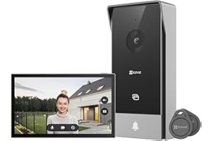 EZVIZ HP5 Interphone Vidéo WiFi Système d'Interphone 1080P, Moniteur Tactile couleur 7", Sonnette Vidéo à 2 Fils, Déverrouillage à Distance, Audio Bidirectionnel, Vision Nocturne, Design Fin