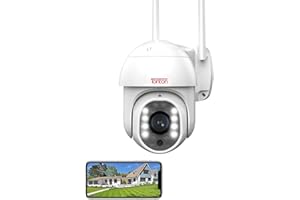 TONTON PTZ kamera monitoringowa zewnętrzna, Wi-Fi, dźwięk 1080p IP kamera zewnętrzna z czujnikiem ruchu AI, wodoszczelność IP66, automatyczne śledzenie, widoczność w nocy 30 m, dwukierunkowe audio,
